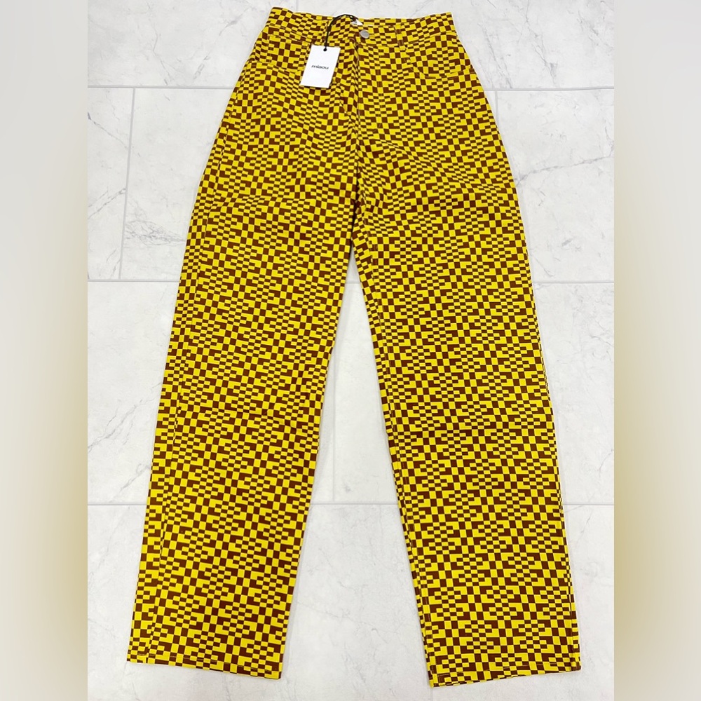 (AB-10) MIAOU Fargo Yellow Checkered Pants - Picture 2 of 5